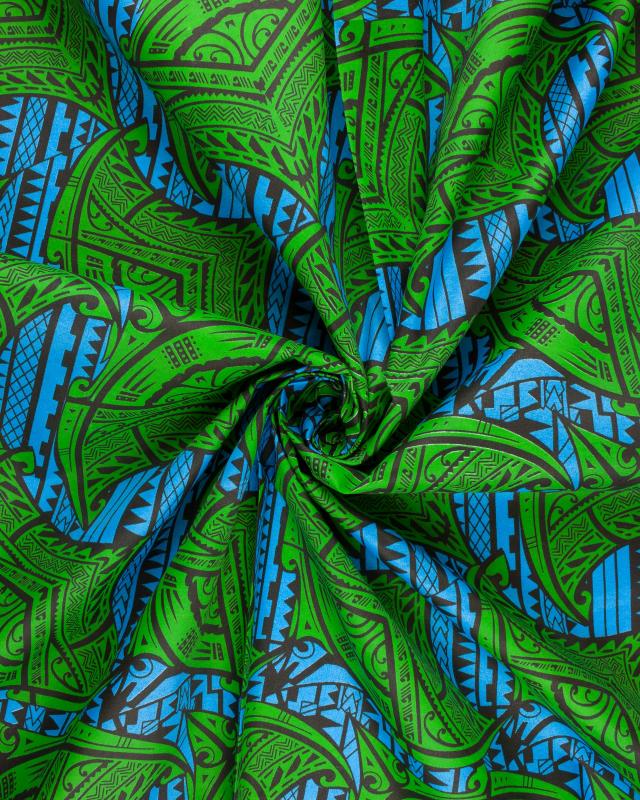 Polynesian fabric ITOITO Green - Tissushop